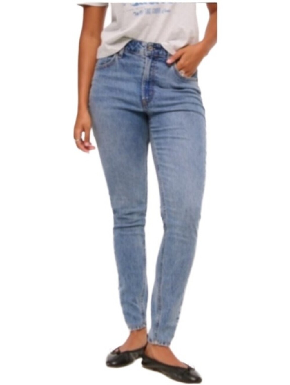 Abercrombie Womens Light Blue Curve Love High Rise The Skinny Jeans Size 24/00R